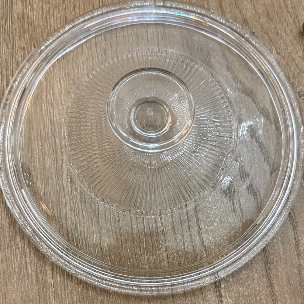 Pyrex Lid marked 35, G5 Clear Textured Glass Cover about 7 inch inner ring
